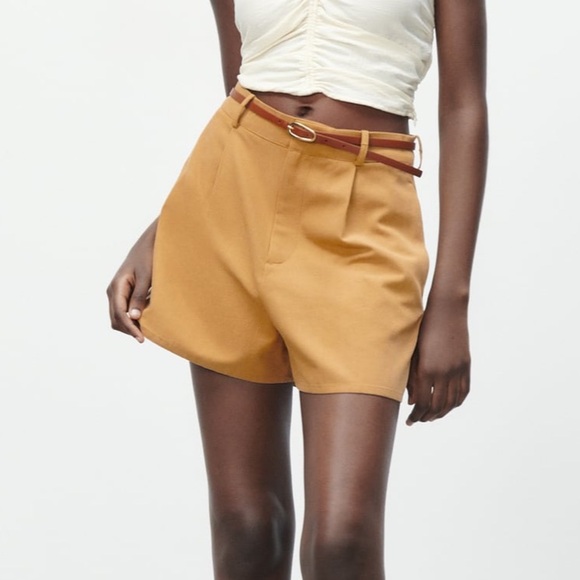 Zara belted shorts with darts